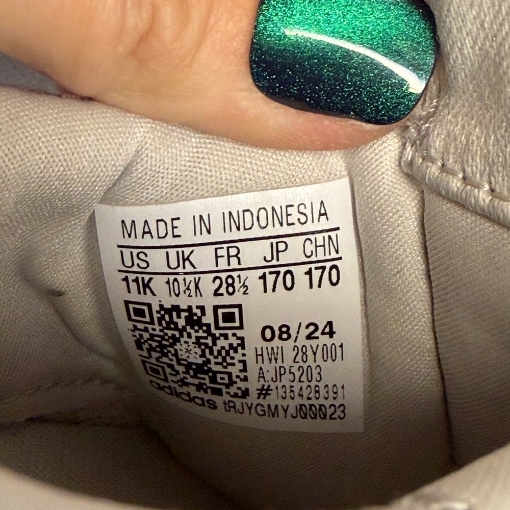 Adidas Kids Sneakers Gray with Blue and Yellow Accents - Size 11 Toddler Girl - Picture 4 of 4